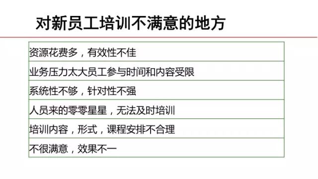 對新員工培訓不滿意的地方總結